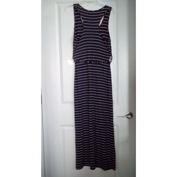 Black Couture Sleeveless Racerback Rope Tie Casual Maxi Dress - Picture 5 of 10